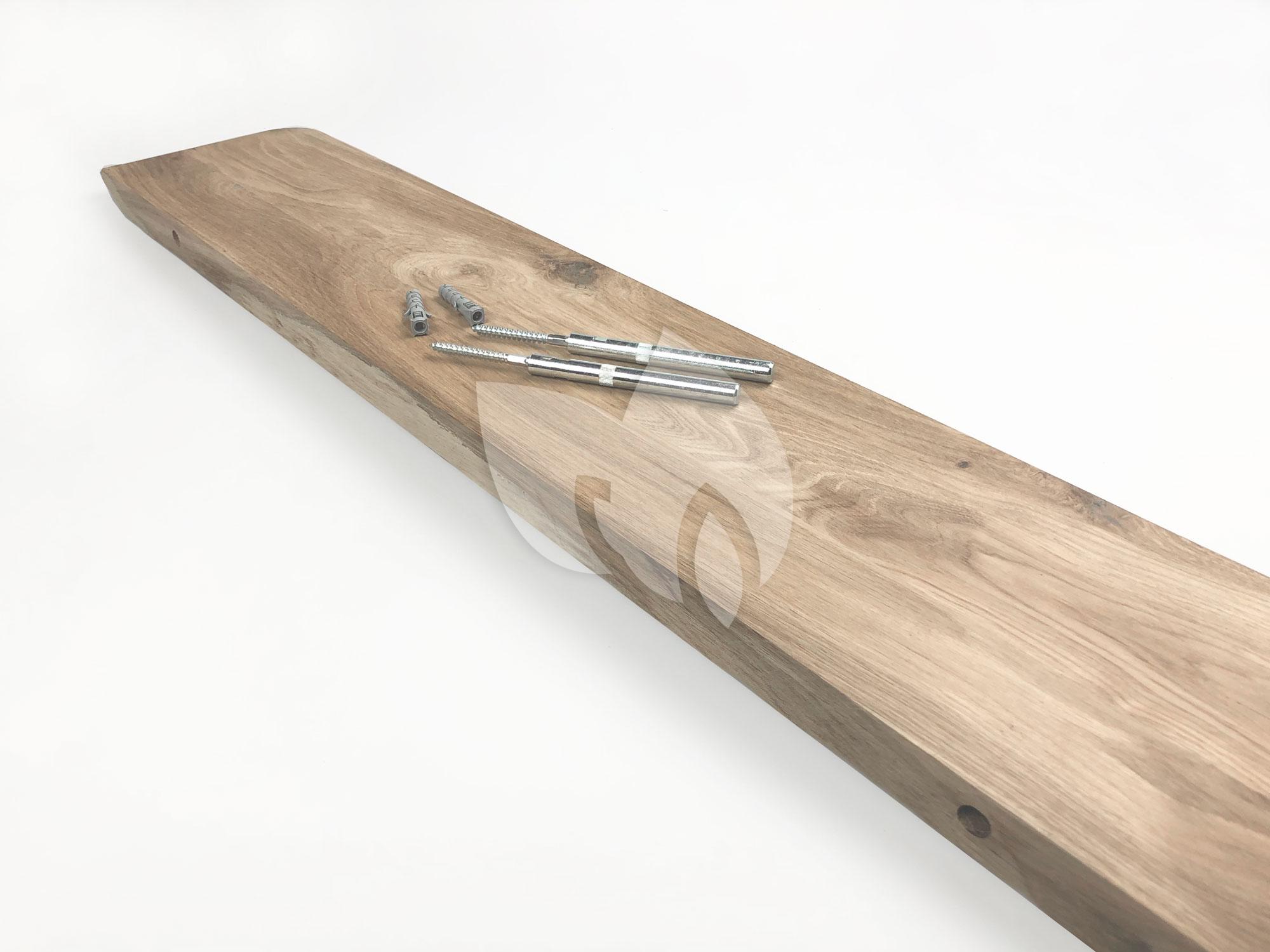 Wood Brothers Eiken Zwevende Wandplank Met Verjongde Kant 120 X 20 Cm