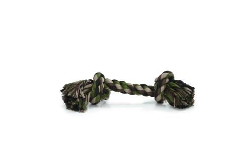 Afbeelding beeztees - flostouw - 2 knopen - camouflage/groen - 125 gram door Tuinexpress.nl