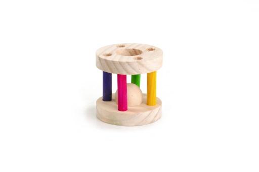 beeztees speelrol - knaagdierspeelgoed - hout - 8x7 cm