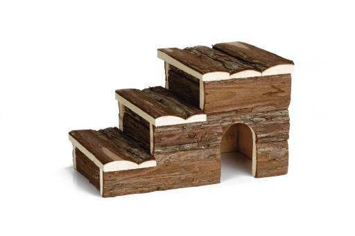 Afbeelding beeztees forest steps blokhut - knaagdier - 29x18x18 cm door Tuinexpress.nl