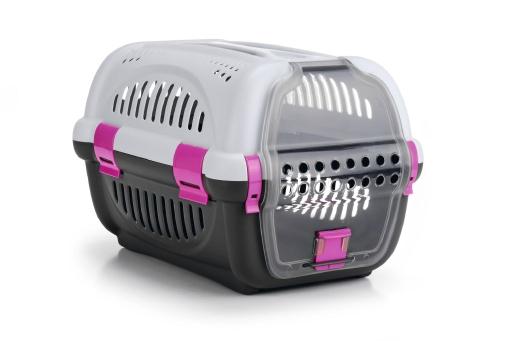 Afbeelding beeztees rhino - reismand - grijs/roze - 51x34,5x33 cm door Tuinexpress.nl