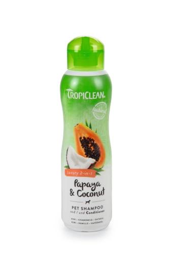 Afbeelding Tropiclean papaya coconut sham met cond 355ml door Tuinexpress.nl