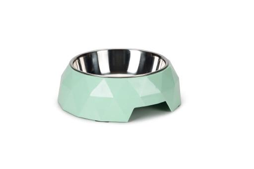 Afbeelding Beeztees Melamine Voerbakje Diamond 14x4 cm - Kattenvoerbak - Groen door Tuinexpress.nl