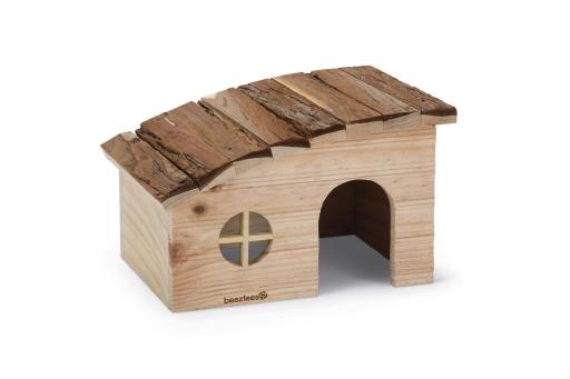 Afbeelding beeztees curvo forest blokhut - knaagdier - 25x18x15 cm door Tuinexpress.nl