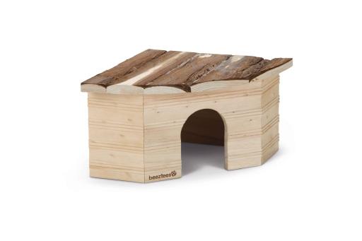 Afbeelding beeztees tritrep forest blokhut - knaagdier - 21x21x13 cm door Tuinexpress.nl