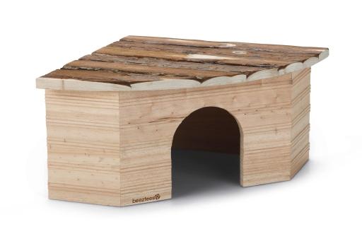 Afbeelding beeztees tritrep forest blokhut - knaagdier - 28x28x16 cm door Tuinexpress.nl