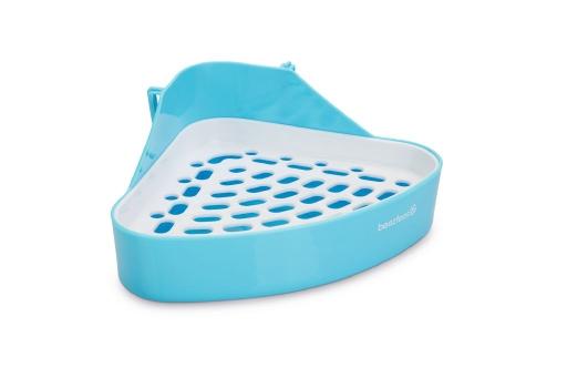 Afbeelding beeztees mandino hoektoilet - knaagdier - blauw - 24x18x11cm door Tuinexpress.nl