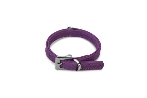 Afbeelding beeztees buffalo - halsband hond - leer - paars - 17-21 cm door Tuinexpress.nl