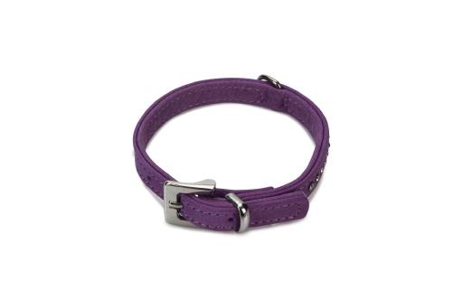 Afbeelding beeztees buffalo - halsband hond - leer - paars - 20-24 cm door Tuinexpress.nl