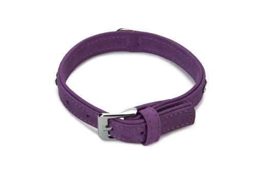 Afbeelding beeztees buffalo - halsband hond - leer - paars - 25-31 cm door Tuinexpress.nl