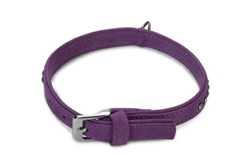 Afbeelding beeztees buffalo - halsband hond - leer - paars - 30-36 cm door Tuinexpress.nl