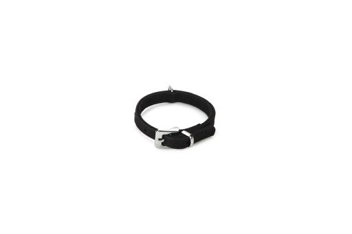 Afbeelding beeztees buffalo - halsband hond - leer - zwart - 17-21 cm door Tuinexpress.nl