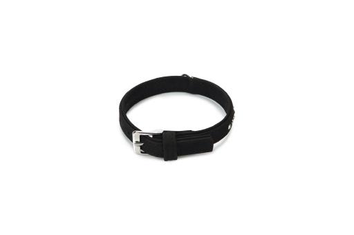 Afbeelding beeztees buffalo - halsband hond - leer - zwart - 25-31 cm door Tuinexpress.nl