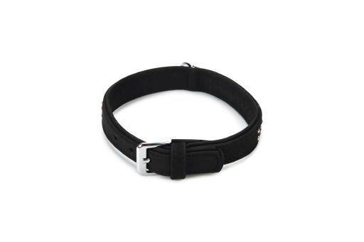 Afbeelding beeztees buffalo - halsband hond - leer - zwart - 45 cm door Tuinexpress.nl