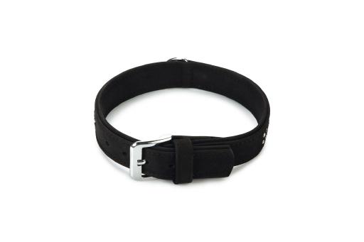 Afbeelding beeztees buffalo - halsband hond - leer - zwart - 50 cm door Tuinexpress.nl