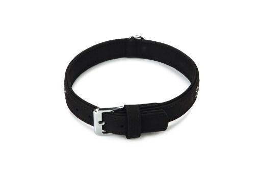 Afbeelding beeztees buffalo - halsband hond - leer - zwart - 55 cm door Tuinexpress.nl