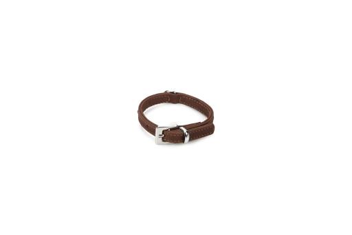 Afbeelding beeztees buffalo - halsband hond - leer - bruin - 24 cm x 10 mm door Tuinexpress.nl