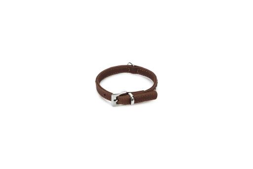 Afbeelding beeztees buffalo - halsband hond - leer - bruin - 27 cm x 10 mm door Tuinexpress.nl