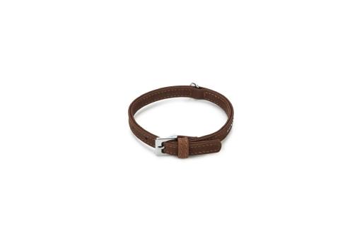 Afbeelding beeztees buffalo - halsband hond - leer - bruin - 32 cm x 12 mm door Tuinexpress.nl