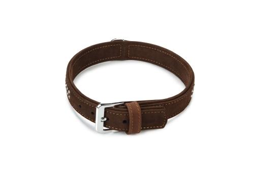 Afbeelding beeztees buffalo - halsband hond - leer - bruin - 55 cm x 30 mm door Tuinexpress.nl