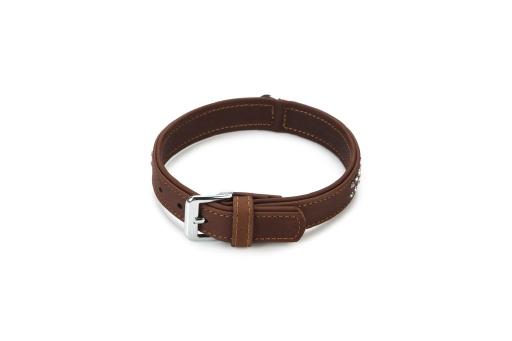 Afbeelding beeztees buffalo - halsband hond - leer - bruin - 45 cm x 24 mm door Tuinexpress.nl