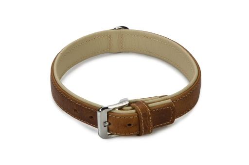 Afbeelding beeztees comfort - halsband hond - leer - bruin - 55 cm x 30 mm door Tuinexpress.nl