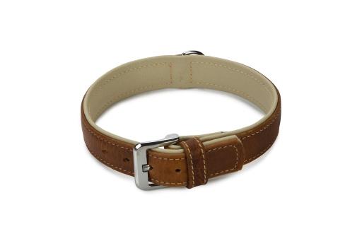 Afbeelding Beeztees comfort - halsband hond - leer - bruin - 50 cm x 30 mm door Tuinexpress.nl