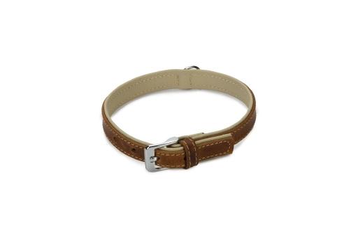 Afbeelding beeztees comfort - halsband hond - leer - bruin - 40 cm x 17 mm door Tuinexpress.nl