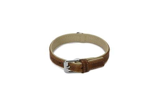 Afbeelding beeztees comfort - halsband hond - leer - bruin - 35 cm x 17 mm door Tuinexpress.nl