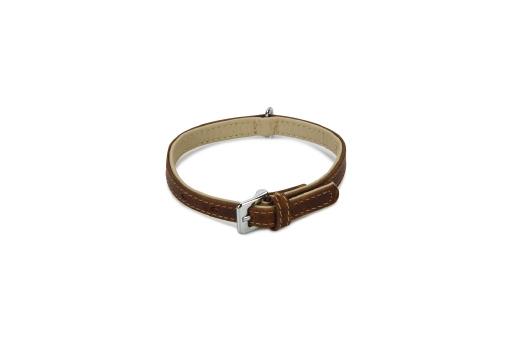 Afbeelding beeztees comfort - halsband hond - leer - bruin - 32 cm x 12 mm door Tuinexpress.nl