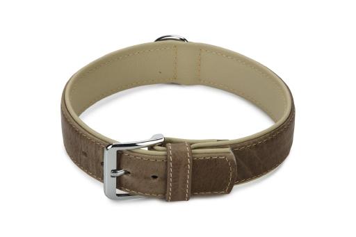 Afbeelding beeztees comfort - halsband hond - leer - grijs - 60 cm x 40 mm door Tuinexpress.nl