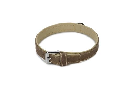 Afbeelding beeztees comfort - halsband hond - leer - grijs - 45 cm x 22 mm door Tuinexpress.nl