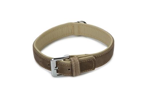 Afbeelding beeztees comfort - halsband hond - leer - grijs - 50 cm x 30 mm door Tuinexpress.nl