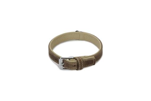 Afbeelding beeztees comfort - halsband hond - leer - grijs - 35 cm x 17 mm door Tuinexpress.nl