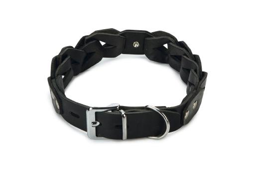 Afbeelding beeztees connex - halsband hond - leer - zwart - 60 cm x 30 mm door Tuinexpress.nl