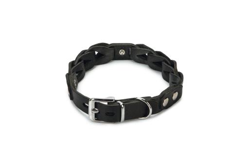 Afbeelding beeztees connex - halsband hond - leer - zwart - 45 cm x 20 mm door Tuinexpress.nl