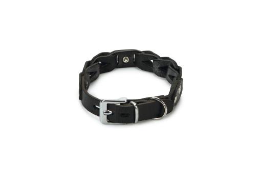 Afbeelding beeztees connex - halsband hond - leer - zwart - 40 cm x 20 mm door Tuinexpress.nl