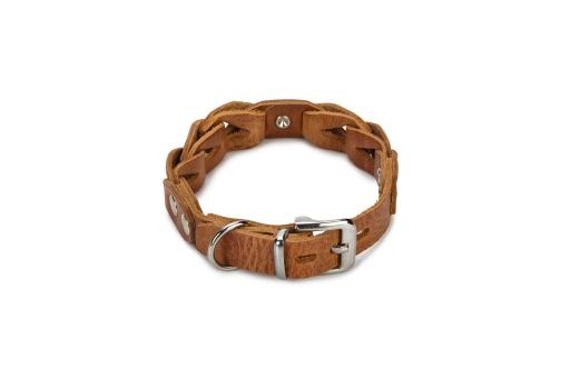 Afbeelding beeztees connex - halsband hond - leer - cognac - 40 cm x 20 mm door Tuinexpress.nl