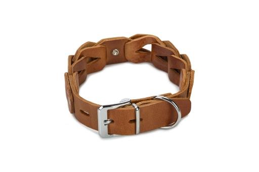 Afbeelding beeztees connex - halsband hond - leer - cognac - 50 cm x 30 mm door Tuinexpress.nl