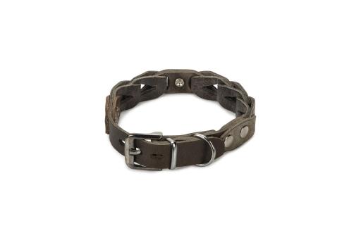 beeztees connex - halsband hond - leer - grijs - 40 cm x 20 mm