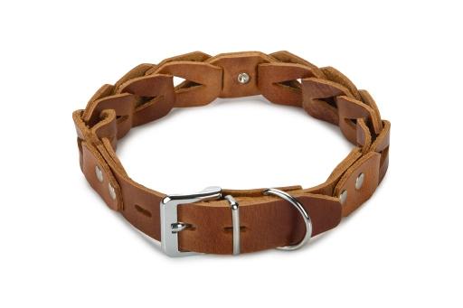 Afbeelding beeztees connex - halsband hond - leer - cognac - 60 cm x 30 mm door Tuinexpress.nl