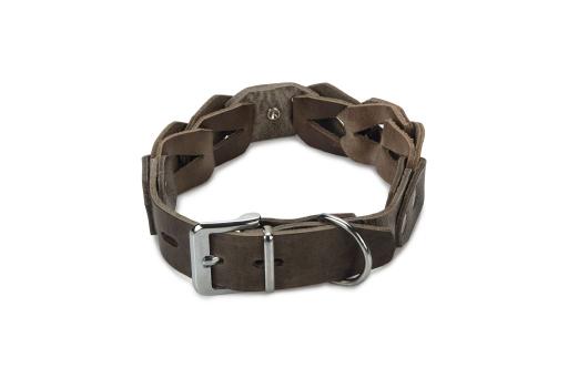 Afbeelding beeztees connex - halsband hond - leer - grijs - 50 cm x 30 mm door Tuinexpress.nl