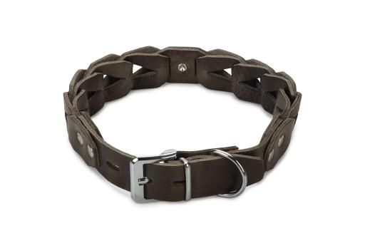 Afbeelding beeztees connex - halsband hond - leer - grijs - 60 cm x 30 mm door Tuinexpress.nl