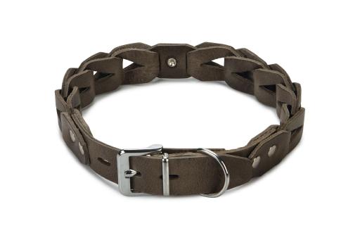 Afbeelding beeztees connex - halsband hond - leer - grijs - 65 cm x 30 mm door Tuinexpress.nl