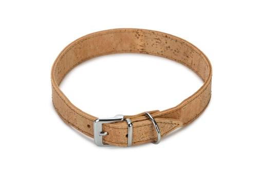 Afbeelding beeztees cork - halsband hond - leer - naturel - 55 cm x 30 mm door Tuinexpress.nl