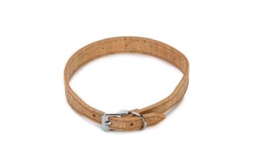 Afbeelding beeztees cork - halsband hond - leer - naturel - 45 cm x 20 mm door Tuinexpress.nl