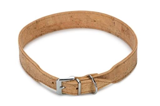 Afbeelding beeztees cork - halsband hond - leer - naturel - 65 cm x 35 mm door Tuinexpress.nl