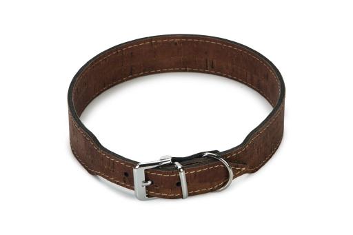 Afbeelding beeztees cork - halsband hond - leer - bruin - 60 cm x 35 mm door Tuinexpress.nl