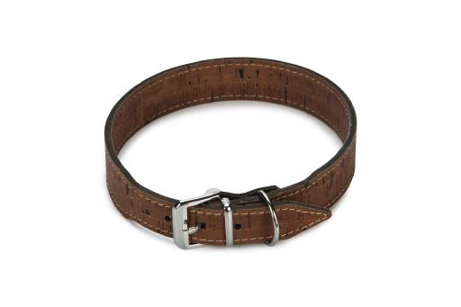 Afbeelding beeztees cork - halsband hond - leer - bruin - 55 cm x 30 mm door Tuinexpress.nl