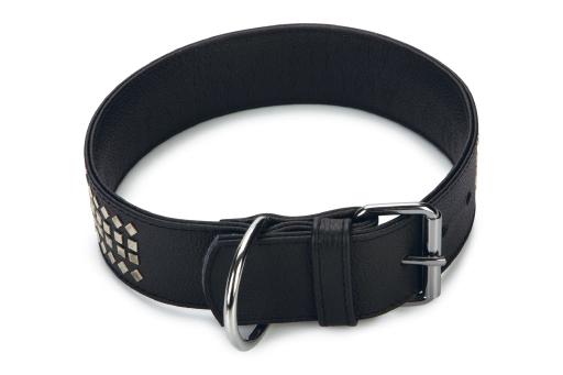 Afbeelding beeztees vintage - halsband hond - leer - zwart - 70 cm x 50 mm door Tuinexpress.nl